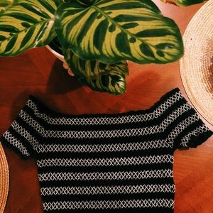 Black Ruffled Off the Shoulder Top